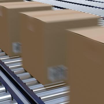 boxes on assembly line